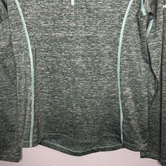 Columbia Gray and Teal Heathered 1/4 Zip Pullover Reflective Top Size Small - Picture 4 of 9